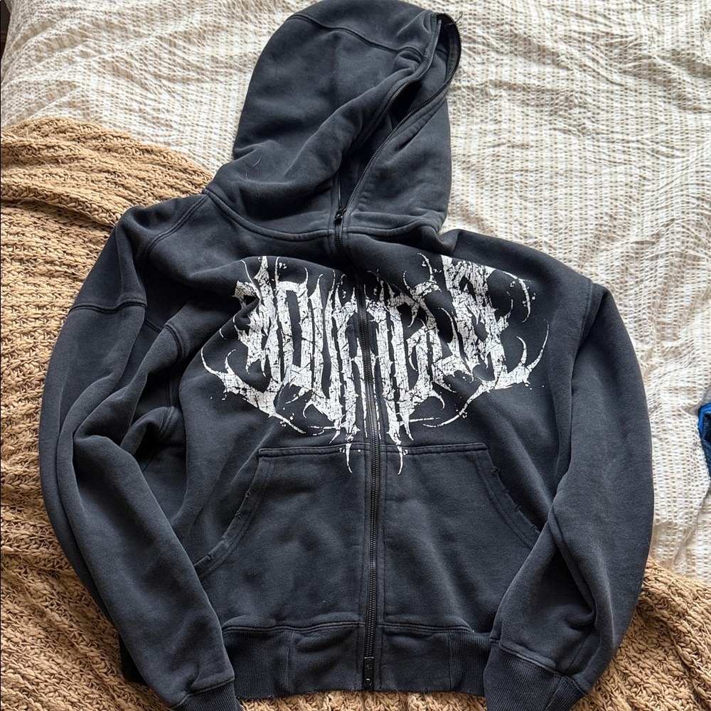 YoungLA Black Hoodie with White Graphic